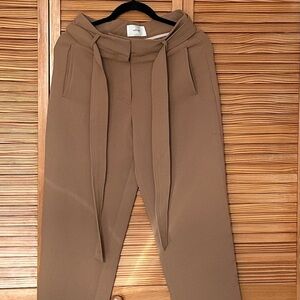 Wilfred Camel Cropped Pants with Belt